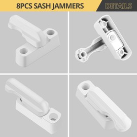 Sash Jammers, AMTOVL 8PCS Zinc Alloy Window Jammers Sash Blockers Security Jammer Locks with Fixing Screws for UPVC PVC Window Door Home Security - White