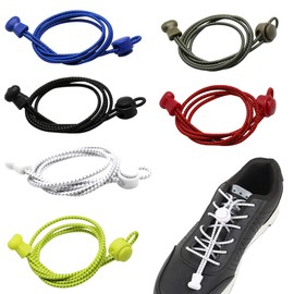 6 Pairs of No Tie Elastic Shoelaces, DaKuan Reflective Elastic Shoe Laces 1M for Sports and Outdoor Activities