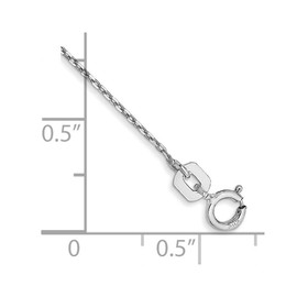 JewelryWeb 10k Solid White Gold .8mm Sparkle Cut Cable Chain Anklet 10 Inch-Anklet for Women and Men