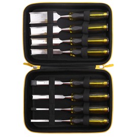 Tourmate Hard Storage Case for HURRICANE/MECHEER/WFOEJEJ/WORKPRO/Milwaukee Wood Chisel Set - Travel Box Suitable for 4/8 Piece&Complete Sets of Chisels(Box for Sale) (Black & Yellow, M (8 PCS))
