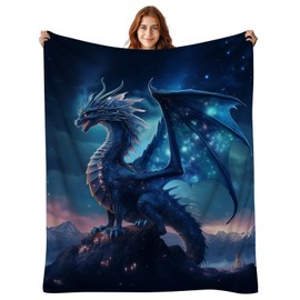 DOINBEE Galaxy Dragon Throw Blanket for Kids & Adults, Soft Plush Fleece, 50"x40" Dragon Gifts