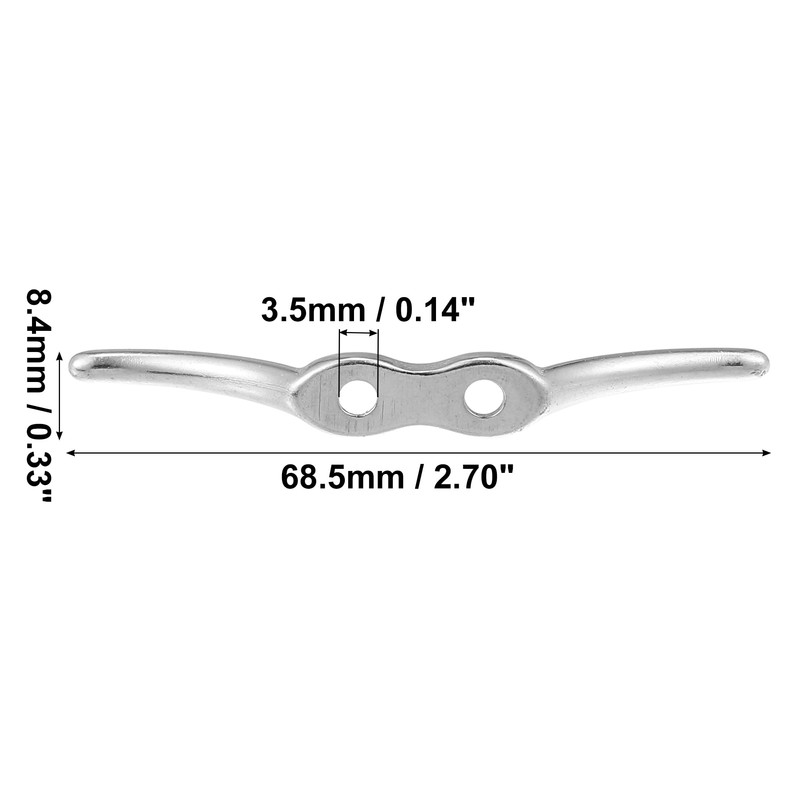 X AUTOHAUX 4Pcs 2-1/2 Inch Stainless Steel Flagpole Cleat Hook