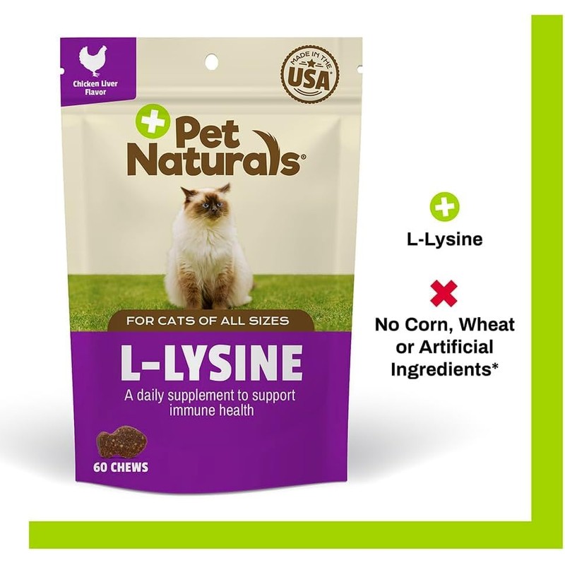 Pet Naturals of Vermont L-Lysine Fun-Shaped Chews for Cats