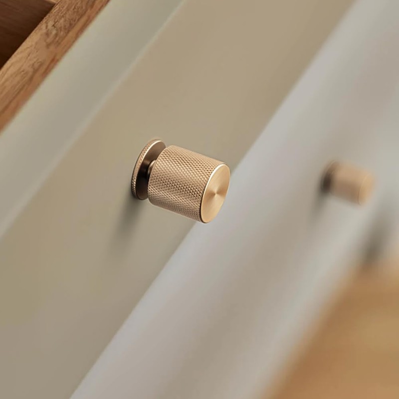 Goo-Ki 6 Pack Knurled Champagne Bronze Cabinet Knobs Champagne Gold