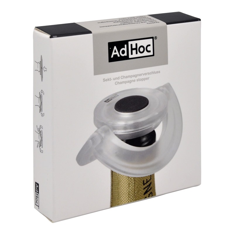 AdHoc FV33 dichter Sekt- und Champagnerverschluss GUSTO, Kunststoff/Silikon, klar