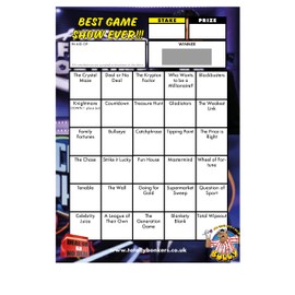 Totally Bonkers - Game Show Fundraising Scratch Cards - 30 Square - A6 (148x105mm) - 10 Pack - TB0106 - Blind Cards