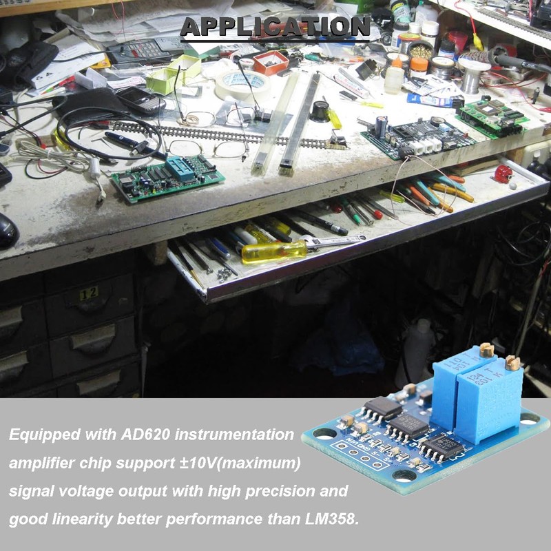 DAOKAI AD620 Voltage Amplifier Module 1.5-1000 Gain Adjustable Microvolt Millivolt