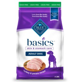 Blue Buffalo Basics 4lb Grain Free Dry Dog Food Turkey Potato Recipe
