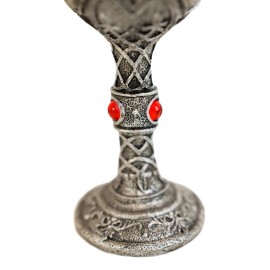 Ebros Gift Howling White Wolf In Starry Night Wine Chalice Goblet With Celtic Knotwork 7oz