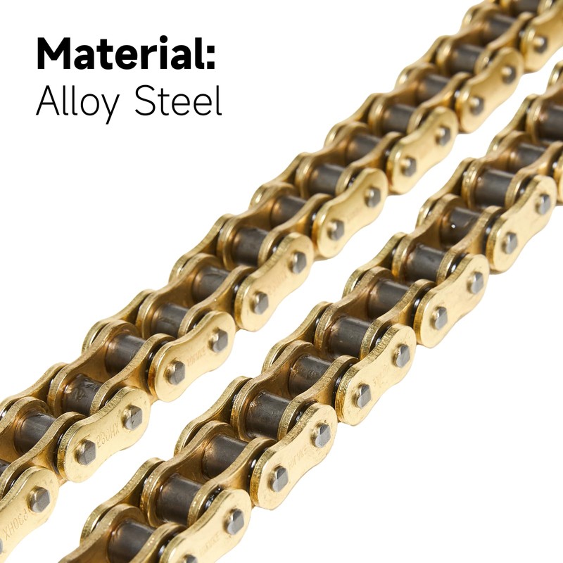 HILAKE Gold 530 X-Ring Chain 120 Links with Connecting Master