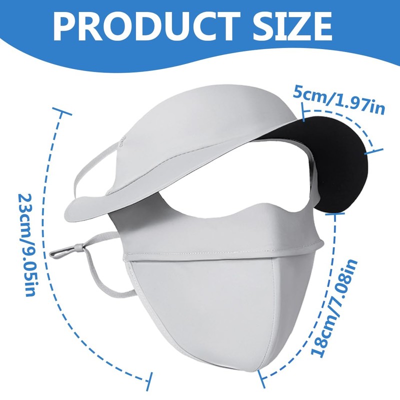 NHQZ Sun Protection Mask, Summer Mask, UV Mask, UPF 50+