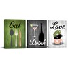 Canvas Set of 3 Green and Grey Modern Kitchen and