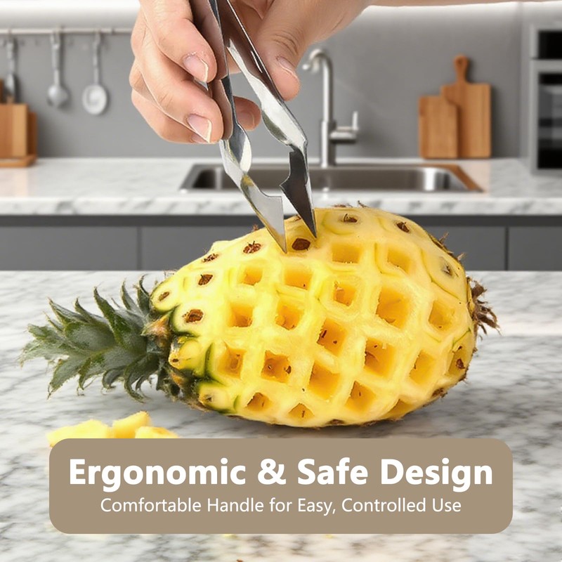 KGCGJVB 2Pcs Pineapple Eye Remover Tool Stainless Steel Peeler and