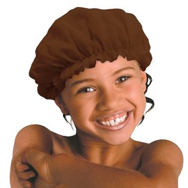 DONNNA Kids Satin Sleep Cap, Brown, 7 Years