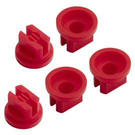 MroMax Flat Fan Spray Tip, 110 Degree Plastic Nozzle 0.4mm Orifice size for Agricultural Equipment Spray Cleaning, Cooling, Dedusting 10Pcs(Red)