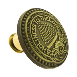 J5 - SLC Temple Doorknob Pin - (J5 Antique Gold Tone) Mormon One Moment In Time LDS CTR