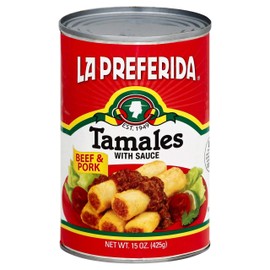 La Preferida Tamales Beef & Pork, 15-Ounce can (Pack of 1)