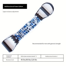Chest Expander, 1 Count Adjustable Elastic Band, Fitness Resistance Band, Strength Training Rope, Chest Muscle Exerciser, Fitness Accessories - Color: Camouflage blue 30-90 pounds adjustable [Advanced], Specification: one size fits all