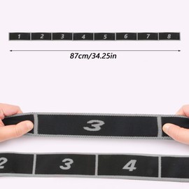 Prmape Pack of 2 Fitness Bands, Resistance Bands with Loops, Yoga Stretch Strap, Sports Fitness Bands, Resistance Bands, Multi Loops, Adjustable Exercise Band for Fitness, Yoga, Dance Training