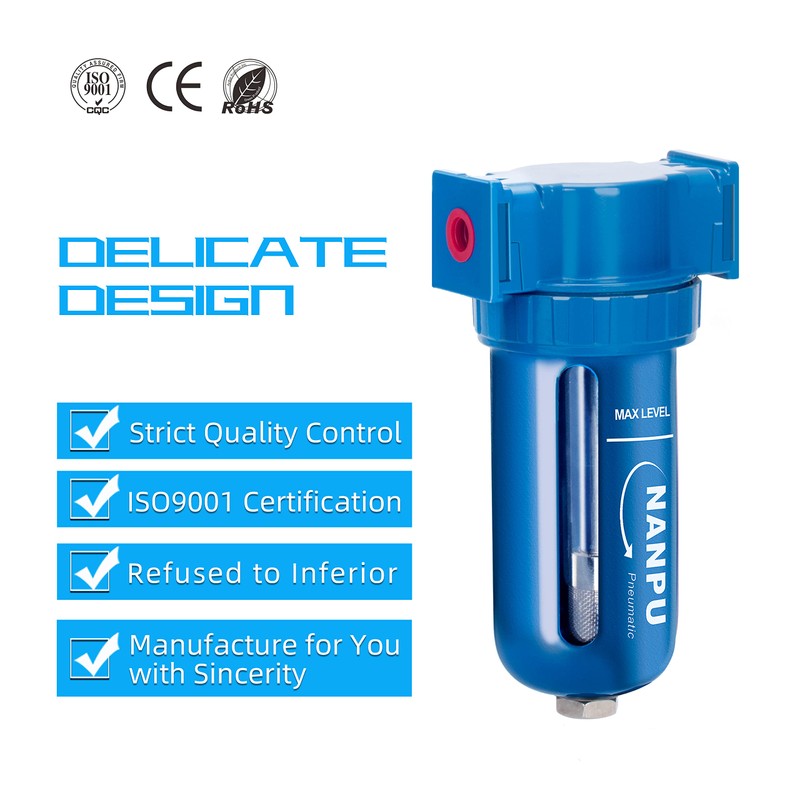 NANPU Zinc Alloy Desiccant Dryer, Compressed Air in Line Filter,