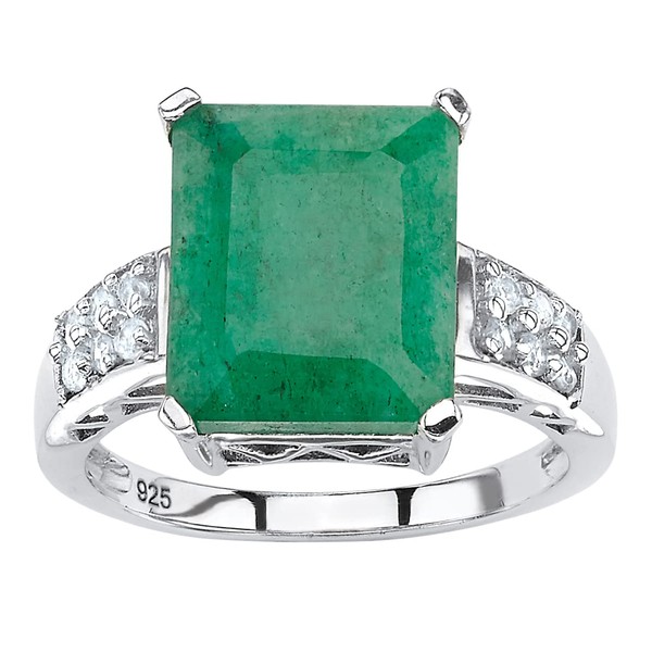 PalmBeach 18K Gold-Plated or Silver Genuine Green Emerald or Blue