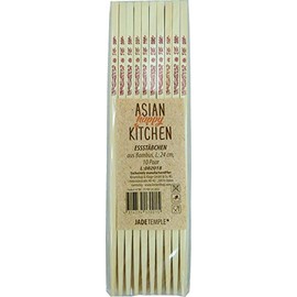 JADE TEMPLE Asian Print Bamboo Chopsticks 24cm Tasteless 10 Pairs Per Value Pack