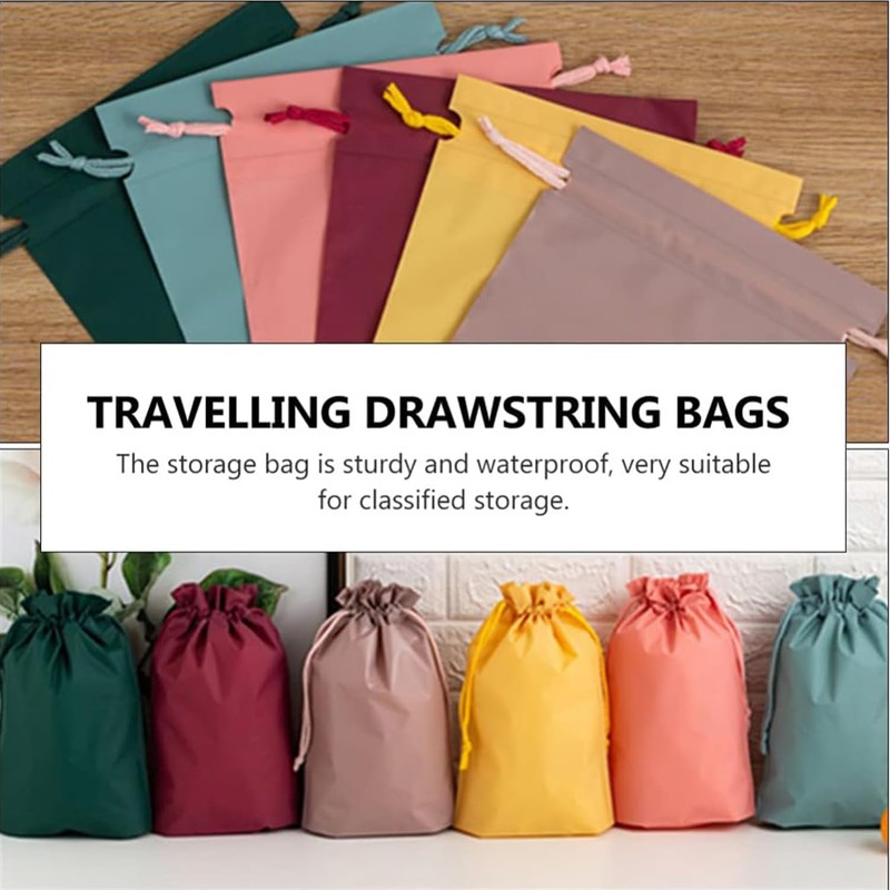 Zhooooonglf Multicolor Set of 12 Waterproof Drawstring Bag PE Plastic