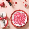 FYSUIMU 100Pcs Valentine's Day Paper Napkins Scalloped Pink Heart Disposable