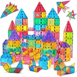 Jasonwell Magnetic Tiles Kids Magnetic Blocks Building Sets 3D Magnet Tile Building Blocks Toy Construction Educational STEM Toys Gifts for Toddlers Boys Girls 3 4 5 6 7 8 9 10 + Year Old