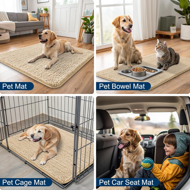 Smiry Dog Bed Mat 24x16, Ultra Soft Non-Slip Washable Quick