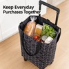 Foldable Shopping Cart Bag with Wheels and Retractable Handle for