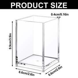 6 Pcs Acrylic Pen Holder Acrylic Pen Pot, Pen Pencil Holder Square Acrylic Pencil Organizer Transparent Pen Cup Clear Makeup Brush Holder Pencil Storage Basket for School Home, Office Desk Accessory