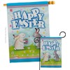 Happy Easter Bunnies Lovely Egg Garden House Flags Set Springtime