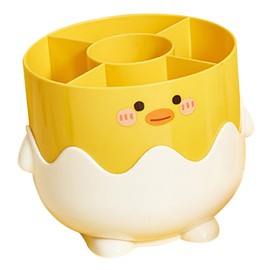 minkissy 5-Compartment Cosmetic Brush Holder Desk Makeup Brush Storage Tool PP Material Organizer