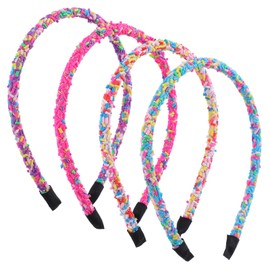 HJZHII 4PCS Candy Headbands, Donut Fun Candy Thin Headband Donut Candies Hairbands Colorful Non Slip Fashion Candies Head Bands Cute Hair Accessories for Women Girls