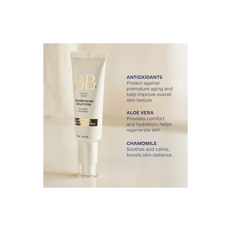 Marcelle BB Cream Golden Glow Beauty Balm, Universal Shade, Hypoallergenic
