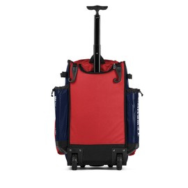 Boombah Rolling Superpack Baseball/Softball Gear Bag - 23-1/2" x 13-1/2" x 9-1/2" - BRSP2C23 Navy/Red - Telescopic Handle - Holds 4 Bats - Wheeled Version