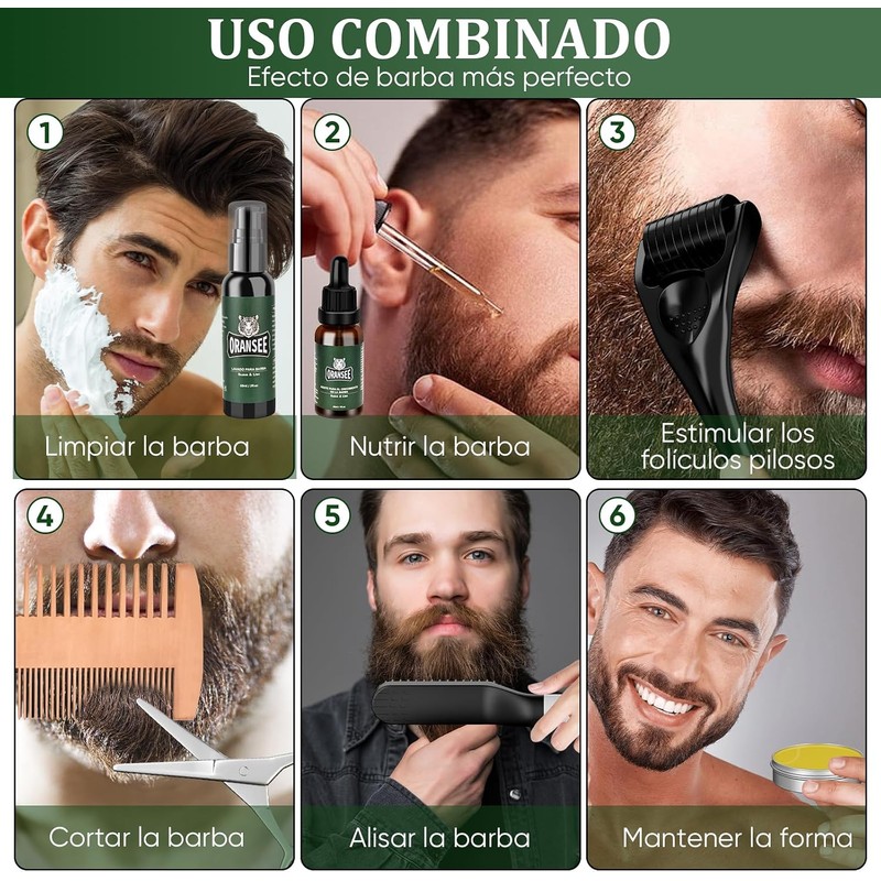 Kit Cuidado de Barba para Hombre 13 en 1 con