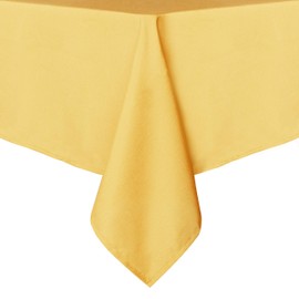 sancua Rectangle Tablecloth - 60 x 102 Inch - Stain and Wrinkle Resistant Washable Polyester Table Cloth, Decorative Fabric Table Cover for Dining Tables, Buffet Parties and Camping, Yellow