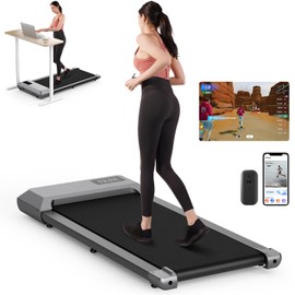 2024 Upgrade Walking Pad, 2.5HP Low Noise Under Desk Treadmill, 2 in 1 Walking Pad Treadmill with 265lbs Capacity for Home and Office with Remote Control and Smart APP（Grey）