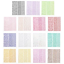 Pegatinas de Gemas Acrílicos para Uñas 15 Hojas Fáciles de Pegar