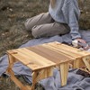 UPKOCH Picnic Wooden Folding Picnic Basket Table: Portable Wine Picnic