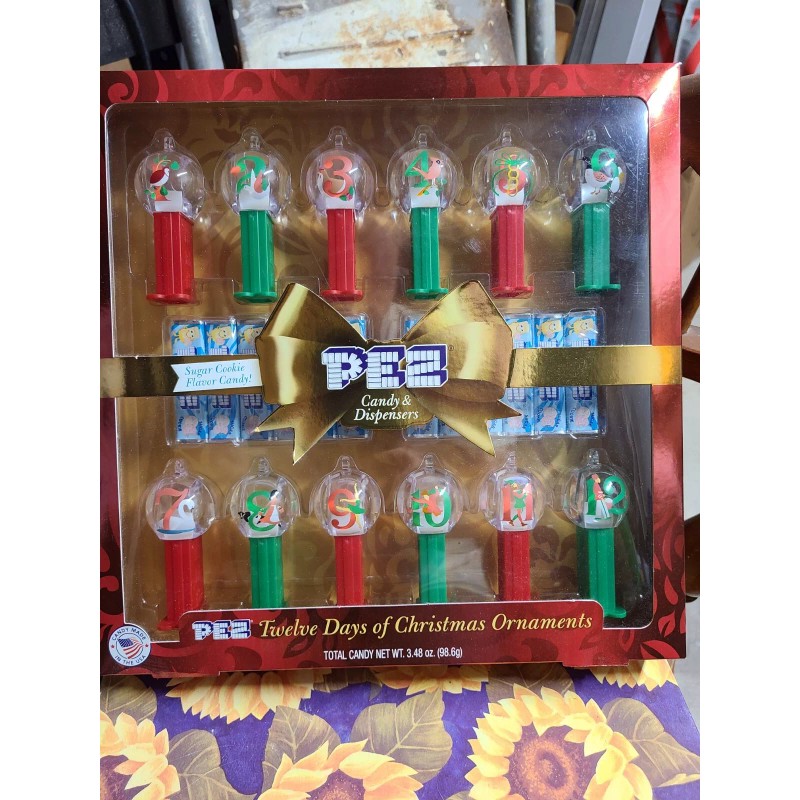 Pez Dispenser 12 Days of Christmas Xmas Ornaments Candy Sugar