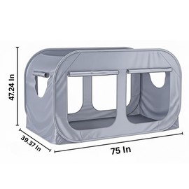 Skywin TidyFriend Twin Bed Tent, Pop-Up Privacy Canopy & Tent Beds for Kids and Adults – Cozy, Light Blocking, Breathable Pongee Fabric for Sleep, Play, or Study, Collapsible Design (Modern Grey)