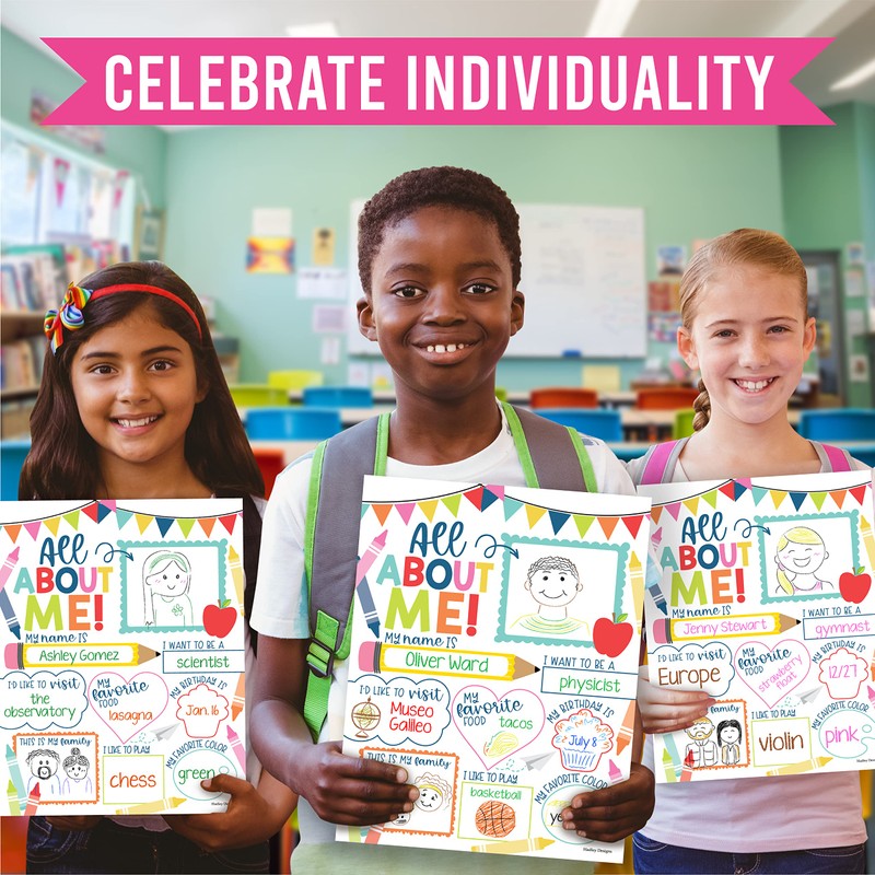 Hadley Designs 20 Colorful Read All About Me Posters For