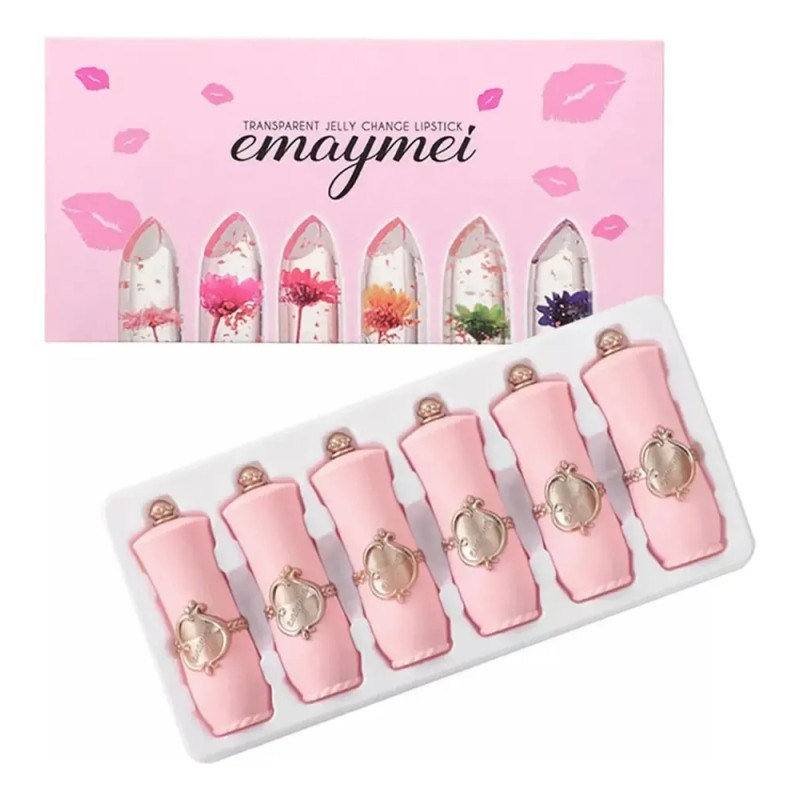 Q Beleza Brilhante Flor Cristal Jelly Batom Magic Temperatur