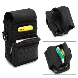 Men Tactical Molle EDC Pouch Nylon Crossbody Bag Tool Waist Pack with Carabiner