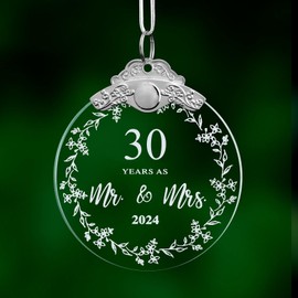 OWTTWO 30th Anniversary Wedding Gift,30th Anniversary Ornament 2024 for Couple,Parents,Husband,Wife,Him,Her