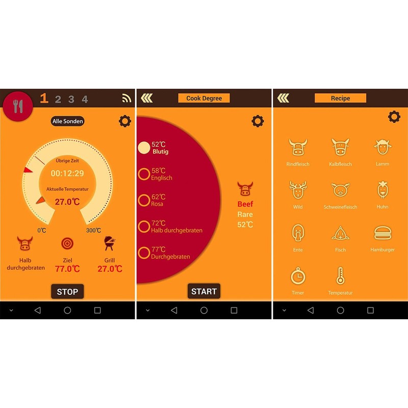 Rosenstein & Söhne Beef Thermometer: Wireless Roasting and Meat Thermometer
