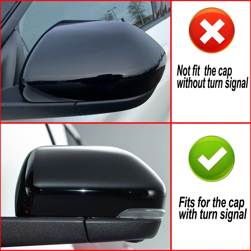 Gloss Black Side Mirror Cover Cap For 2020-2025 Ford Explorer